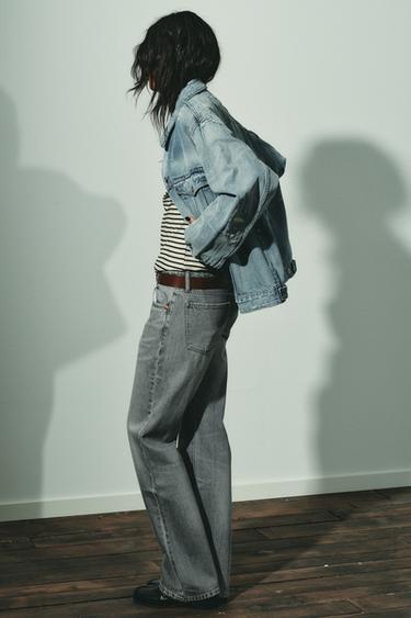 TRF WIDE-LEG LOW-RISE JEANS - Grey by Zara