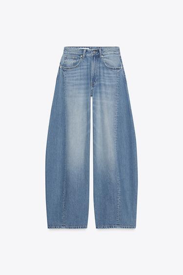 JEANS OVERSIZE TRF AR VIDĒJU JOSTASVIETU - Zils no Zara