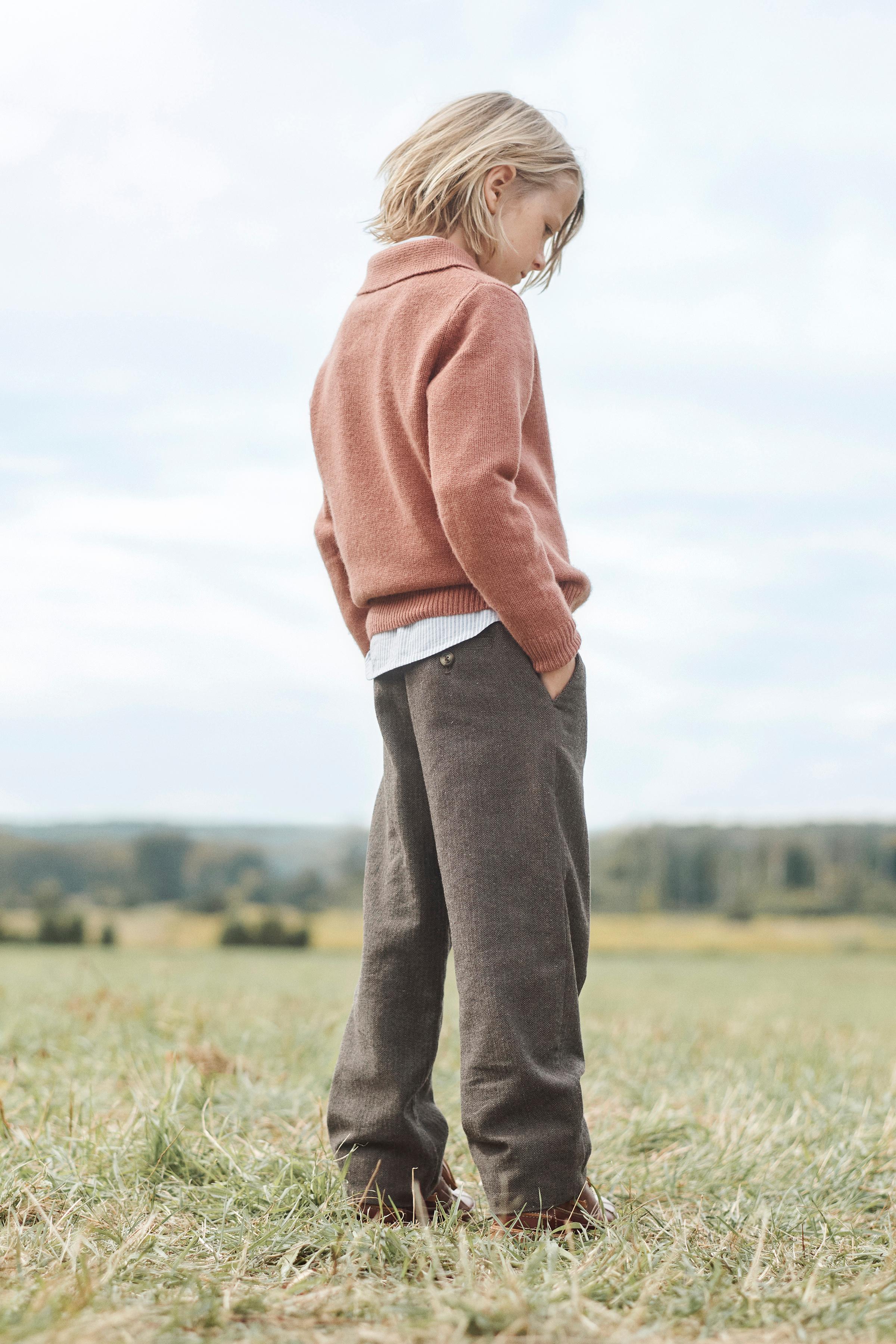 LIMITED EDITION HERRINGBONE STRAIGHT-LEG PANTS