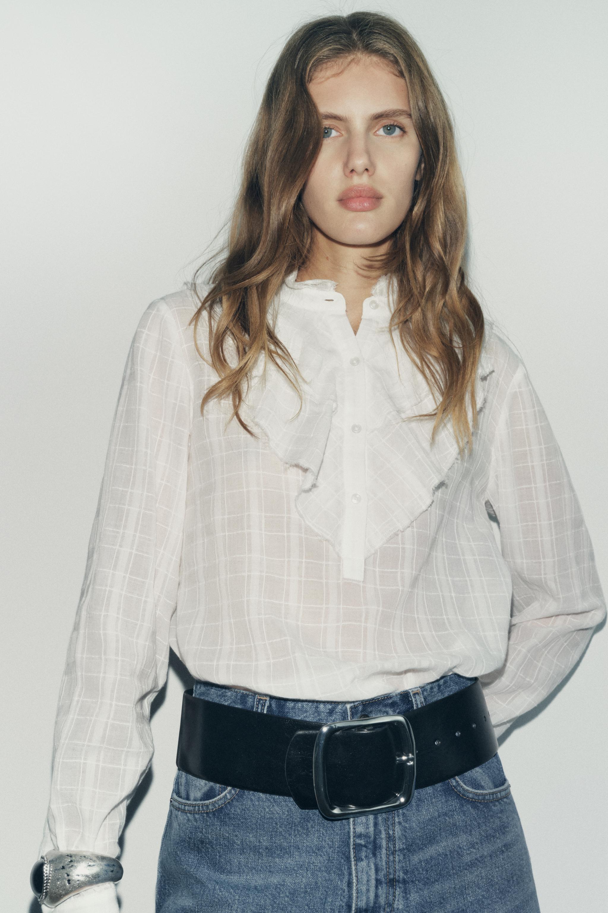 Blusas blancas shops zara 2019