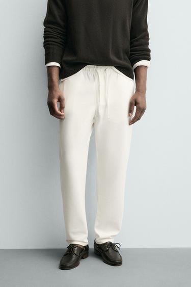 PANTALON STYLE JOGGING CONFORT - Blanc cassé de Zara - Image 1