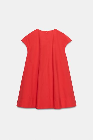 ROBE COURTE POPELINE ZW COLLECTION - Rouge de Zara - Image 6