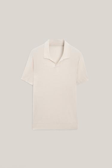 Zara Cotton linen knit polo sweater - LIMITED EDITION - Ecru