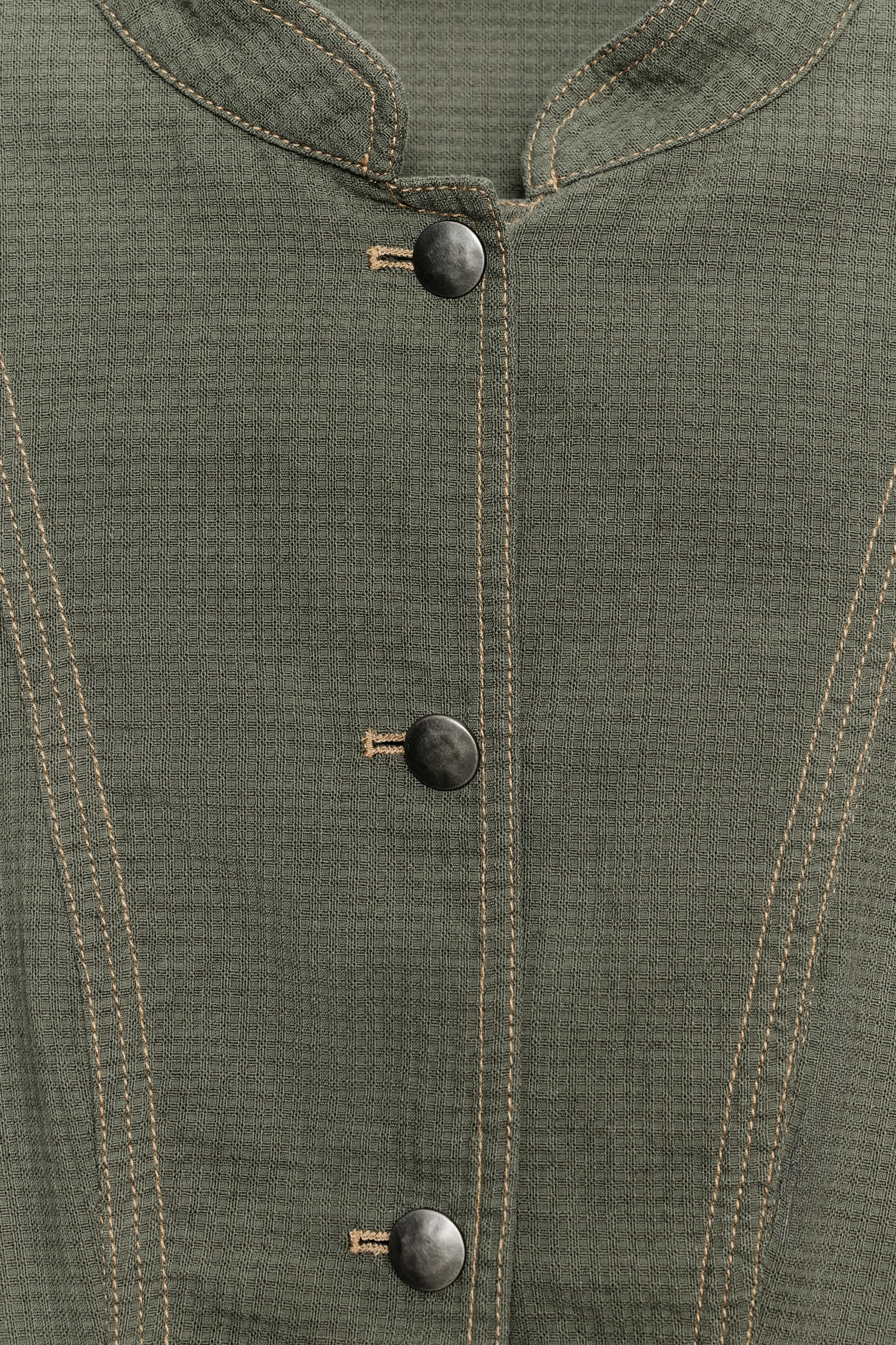 FLOWY TOPSTITCHED BLAZER
