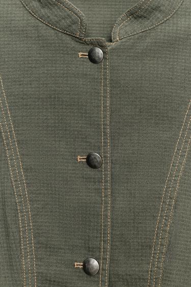 FLUID BLAZER WITH TOPSTITCHING - Khaki by Zara - Image 5