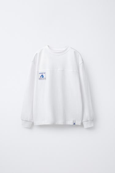 CAMISETA JOGGING ETIQUETA  - Blanco de Zara
