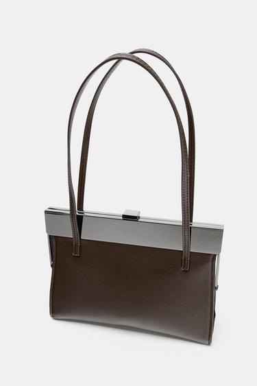 SAC PORTÉ ÉPAULE CLIP - Marron foncé de Zara - Image 2