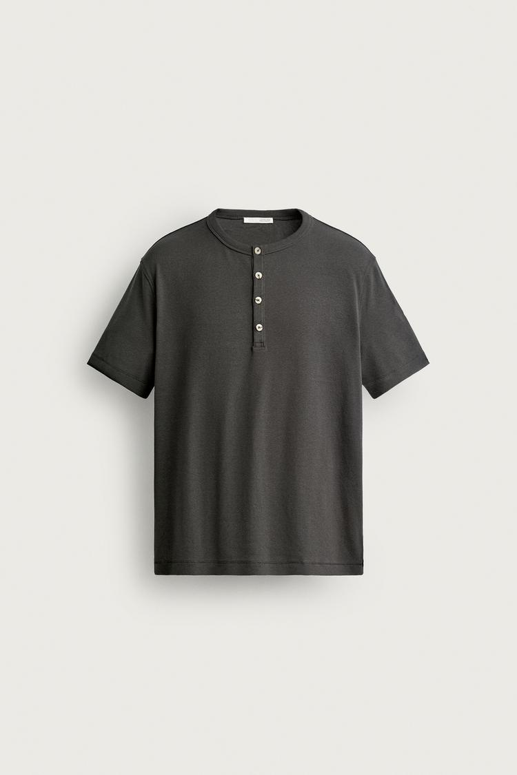 REGULAR FIT HENLEY T-SHIRT