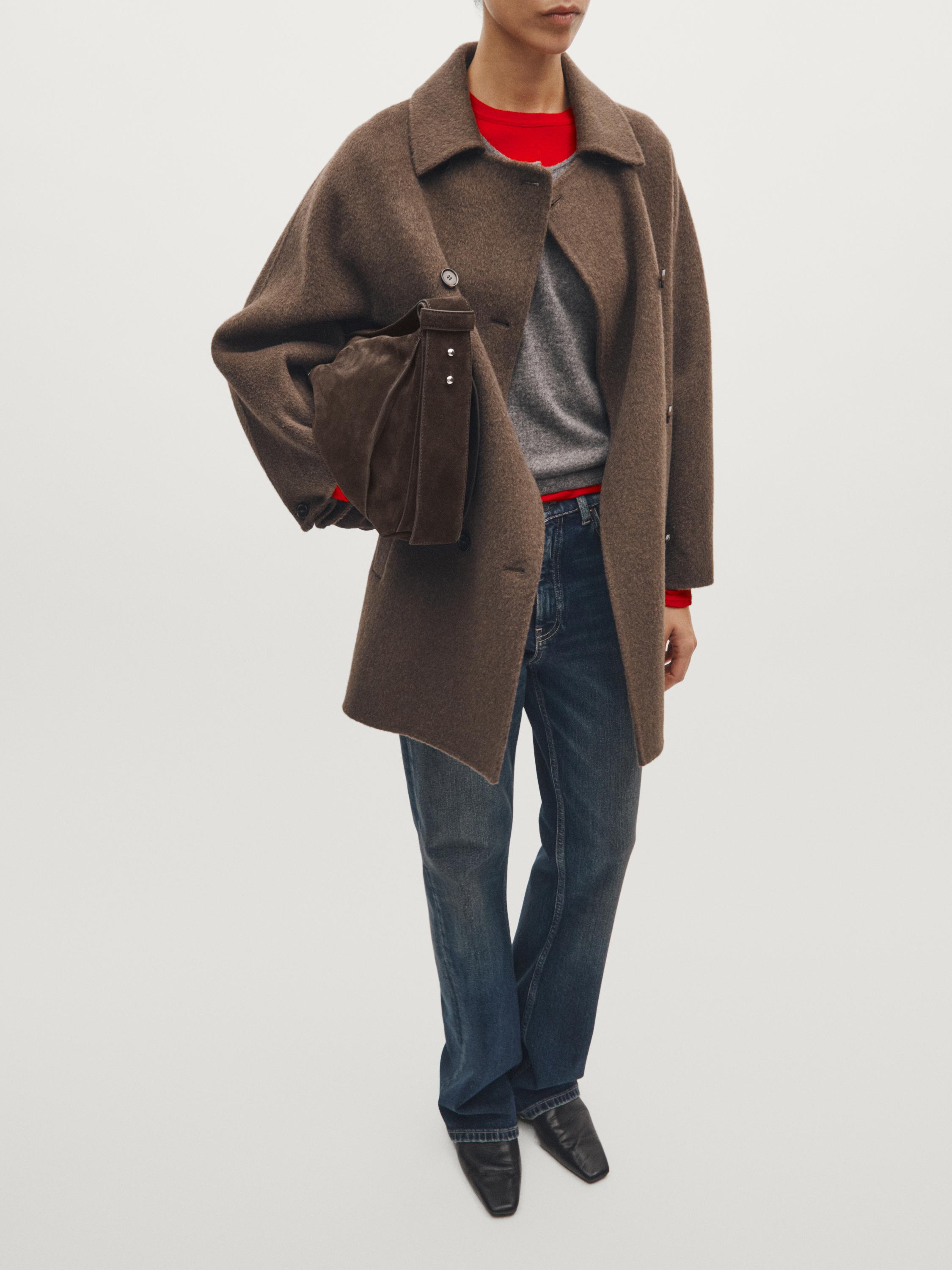 Large split leather shoulder bag