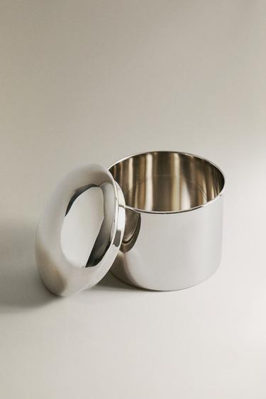 SHINY METAL JAR - Silver by Zara - Image 1