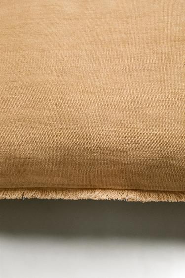 Zara FRINGED THROW PILLOW COVER - Vanilla