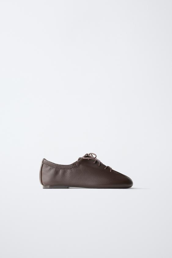 Zaras SKINNSKOR BLUCHER - Brun - Bild 0