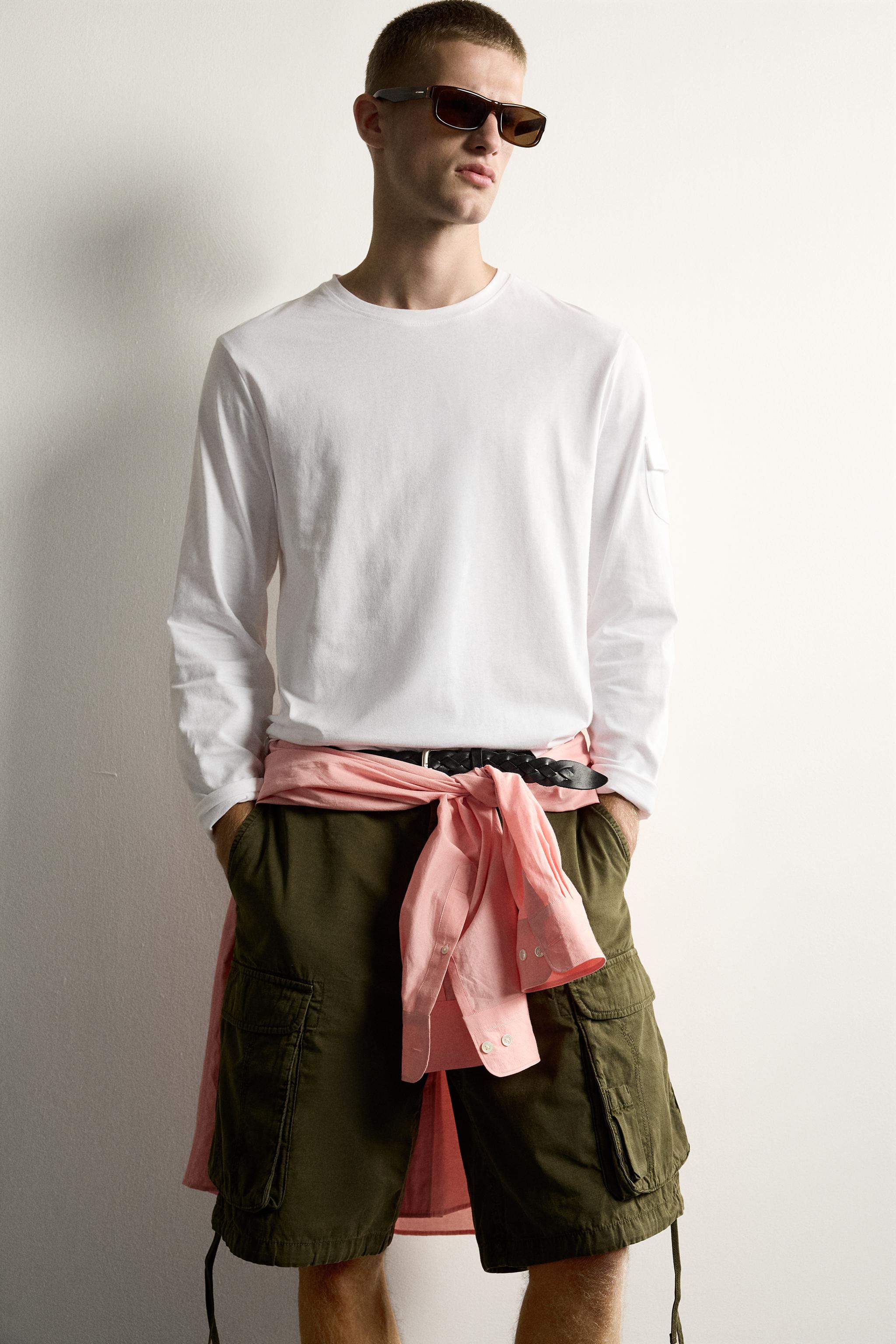 Мужские футболки Zara LONG SLEEVE POCKET T-SHIRT — фото 5