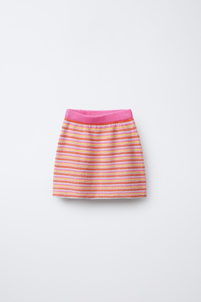 STRIPED KNIT SKIRT