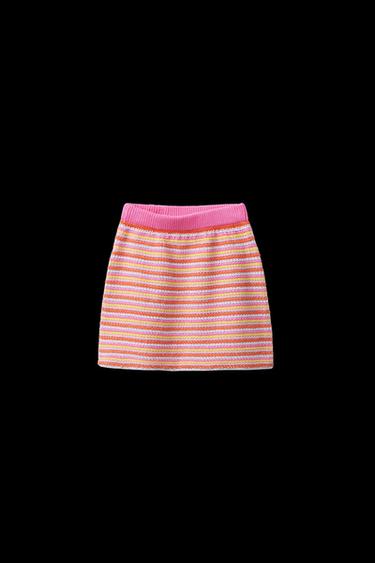 FALDA PUNTO RAYAS - Multicolor de Zara