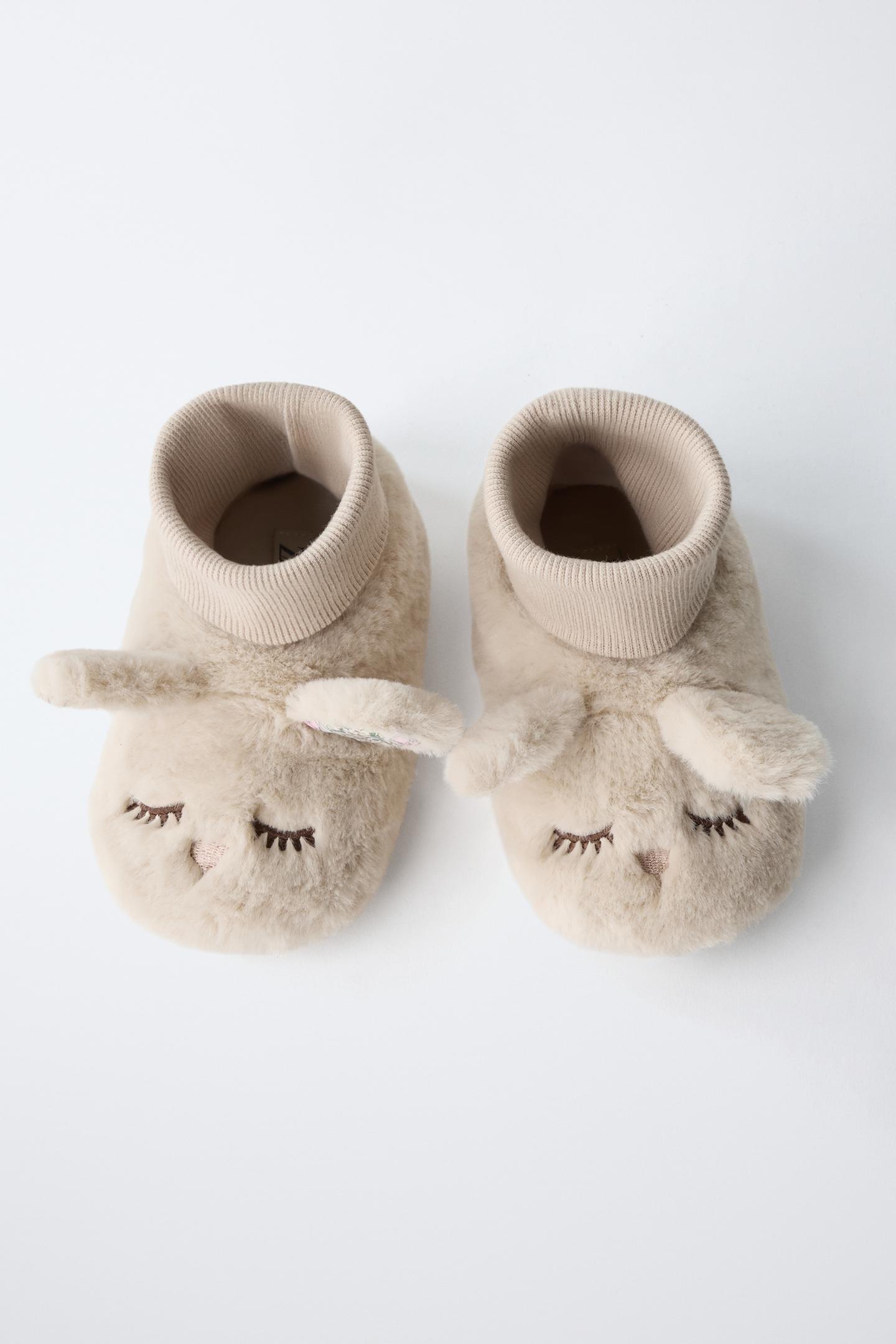 Детские тапочки Zara Bunny Slippers, цвет: Молочный белый — фото 4