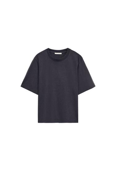 FITTED COTTON T-SHIRT - Blue by Zara