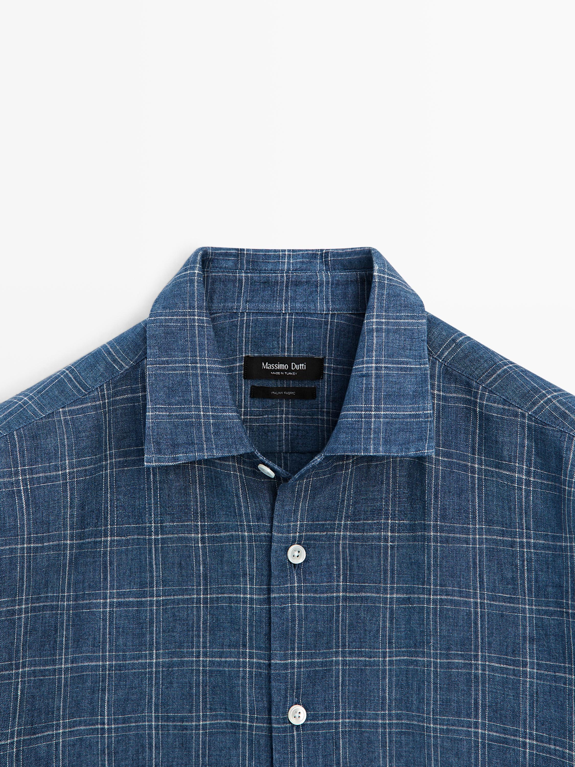 Chemise carreaux 100 % lin