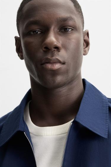 REGULAR FIT BOMBER JACKET - Blue by Zara - Image 5