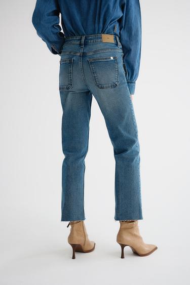 Z1975 HIGH-WAIST MINI FLARE JEANS - Mid-blue by Zara