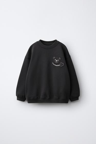 BEAR PATCH SWEATSHIRT — Dark anthracite 1