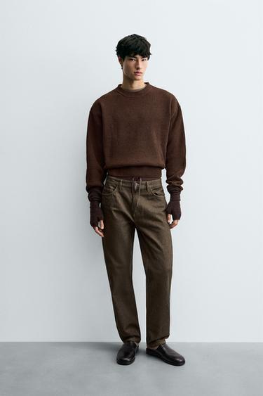 TEXTURED CHENILLE SWEATER - Brown by Zara