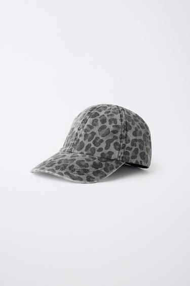 WASHED ANIMAL PRINT CAP — Gray 2