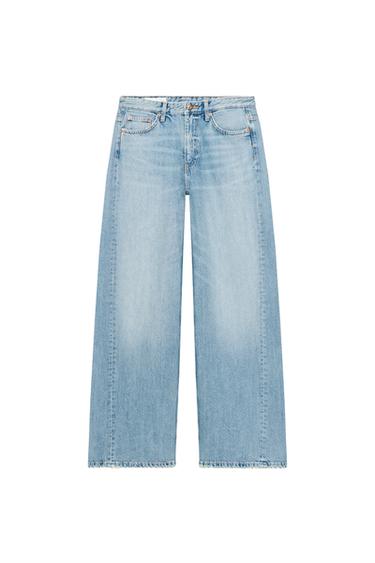 JEANS TRF WIDE LEG CINTURA MÉDIA - Azul-claro da Zara