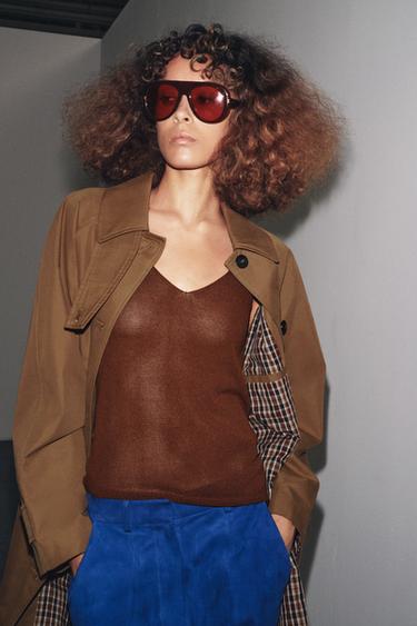 TRENCH MIDI ZW COLLECTION - Camel foncé de Zara - Image 2