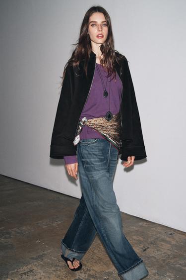 CHAQUETA CON LANA CREMALLERA ZW COLLECTION - Negro de Zara