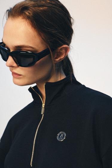 Zara ZA ZIP-UP SWEATSHIRT - Navy blue