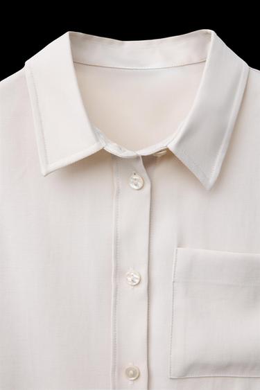 FLIESSENDE BLUSE MIT SCHLEIFEN - Cremefarben von Zara