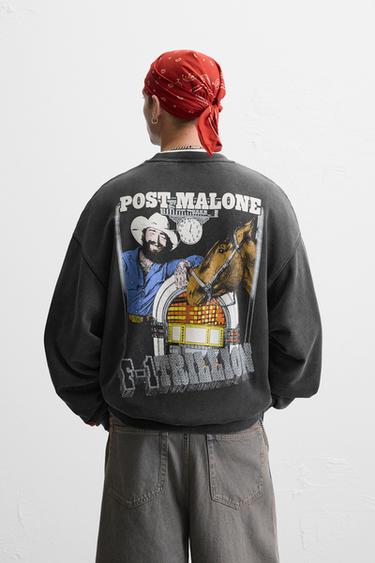 POST MALONE™ CREW NECK SWEATSHIRT - Dark anthracite by Zara