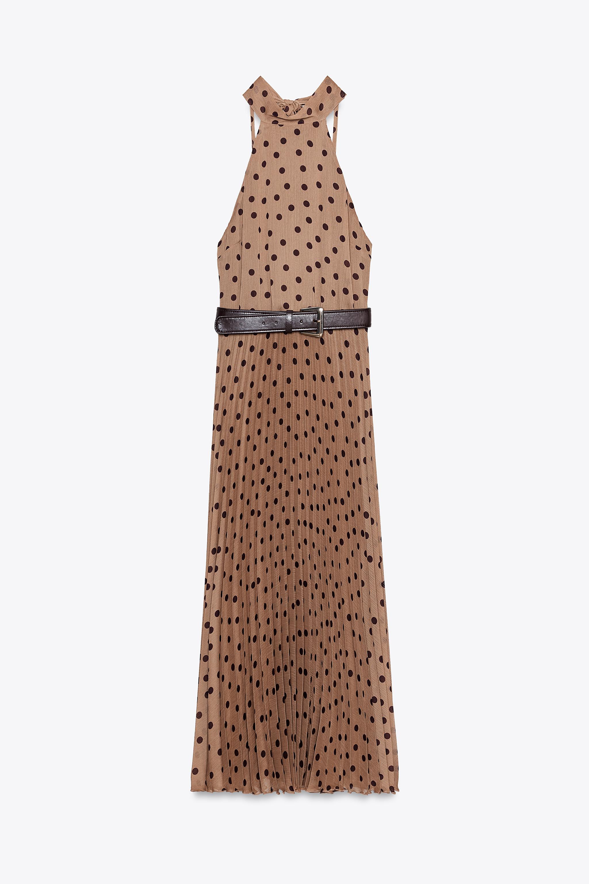 ZARA ドット柄 ネックレスなし ノースリーブ ワンピース ZARA ドット柄 ネックレスなし ノースリーブ ワンピース - メルカリ