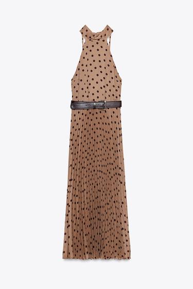 POLKA DOT MIDI DRESS WITH BELT - 930 by Zara
