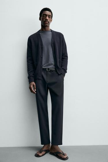 PANTALON CHINO STRUCTURÉ CONFORT - Bleu marine foncé de Zara - Image 5
