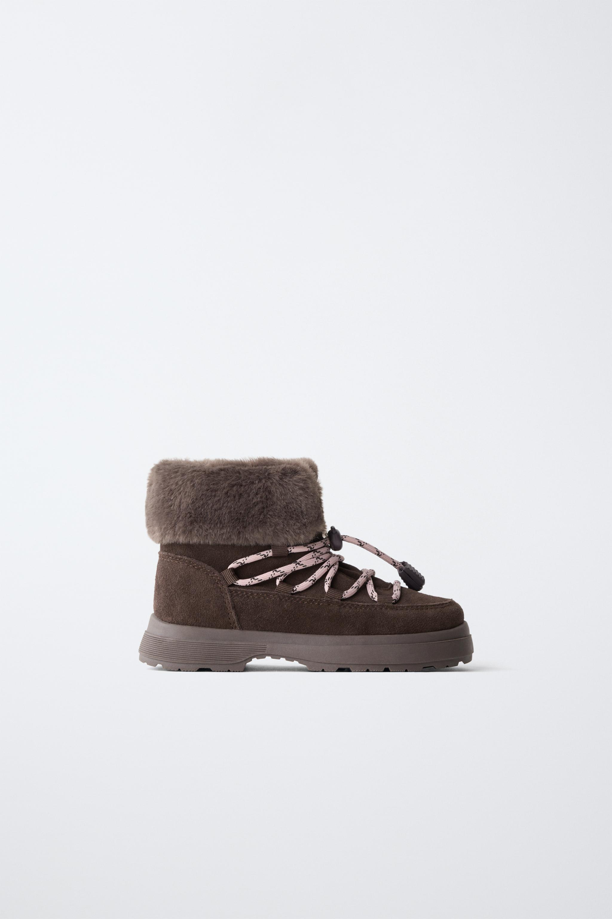 LINED LEATHER ANKLE BOOTS - Brown | ZARA United States