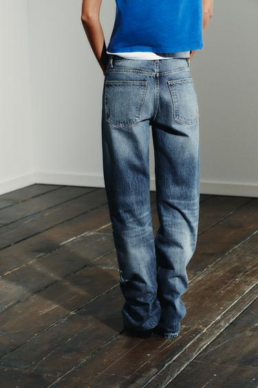 JEAN TRF WIDE LEG DÉCHIRURES TAILLE MOYENNE - Bleu de Zara - Image 6