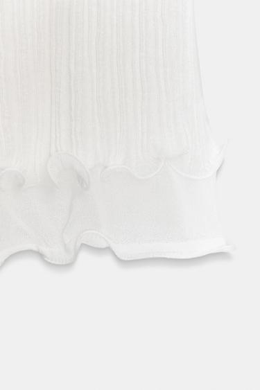 JUPE MI-LONGUE EN MAILLE DOUBLE ÉPAISSEUR - Blanc de Zara - Image 7