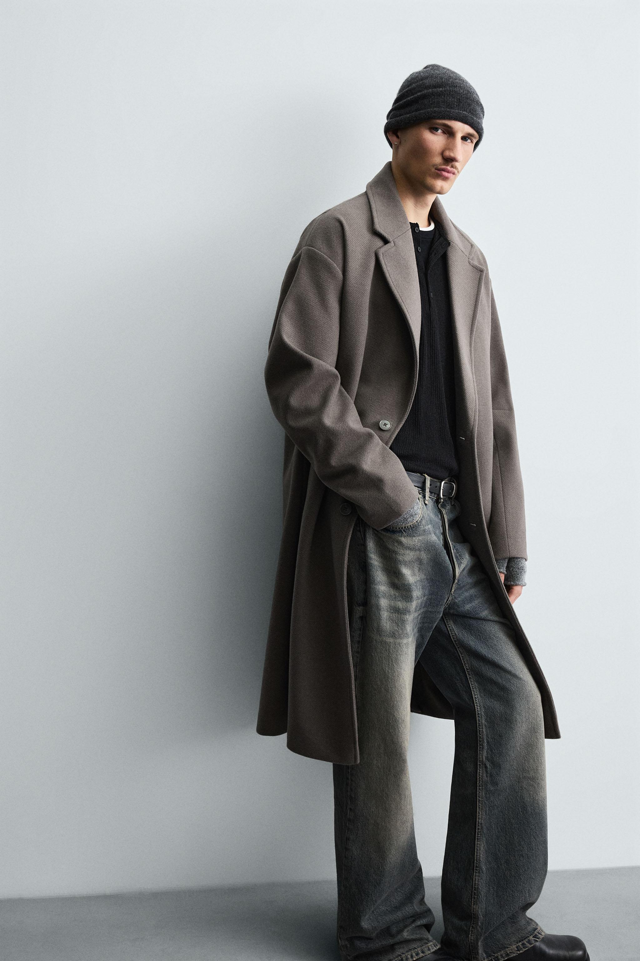 撥水加工テクニカルテクスチャーコート - 生成り/カーキ | ZARA Japan