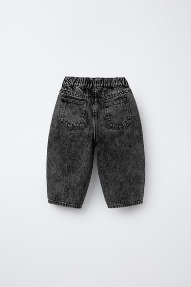 BALLOON ACID WASH JEANS - Black by Zara - Image 1