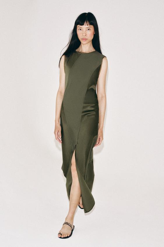ZW COLLECTION CUT-OUT DRESS - Khaki by Zara - Image 0