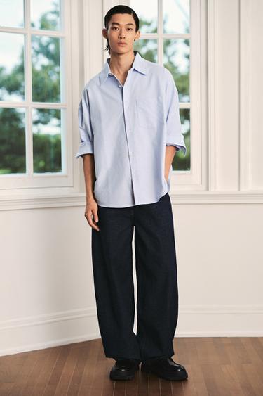 Zara 加大碼牛津襯衫 - 淡藍色