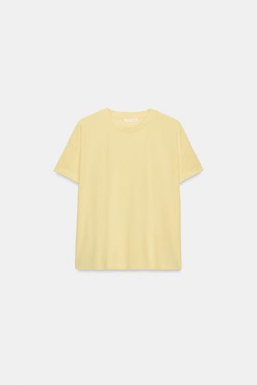 ФУТБОЛКА С КОРОТКИМИ РУКАВАМИ — ЖЕЛТЫЙ от Zara — изображение 0