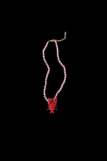 COLLAR ABALORIOS LANGOSTA - Rojo de Zara - Imagen 0