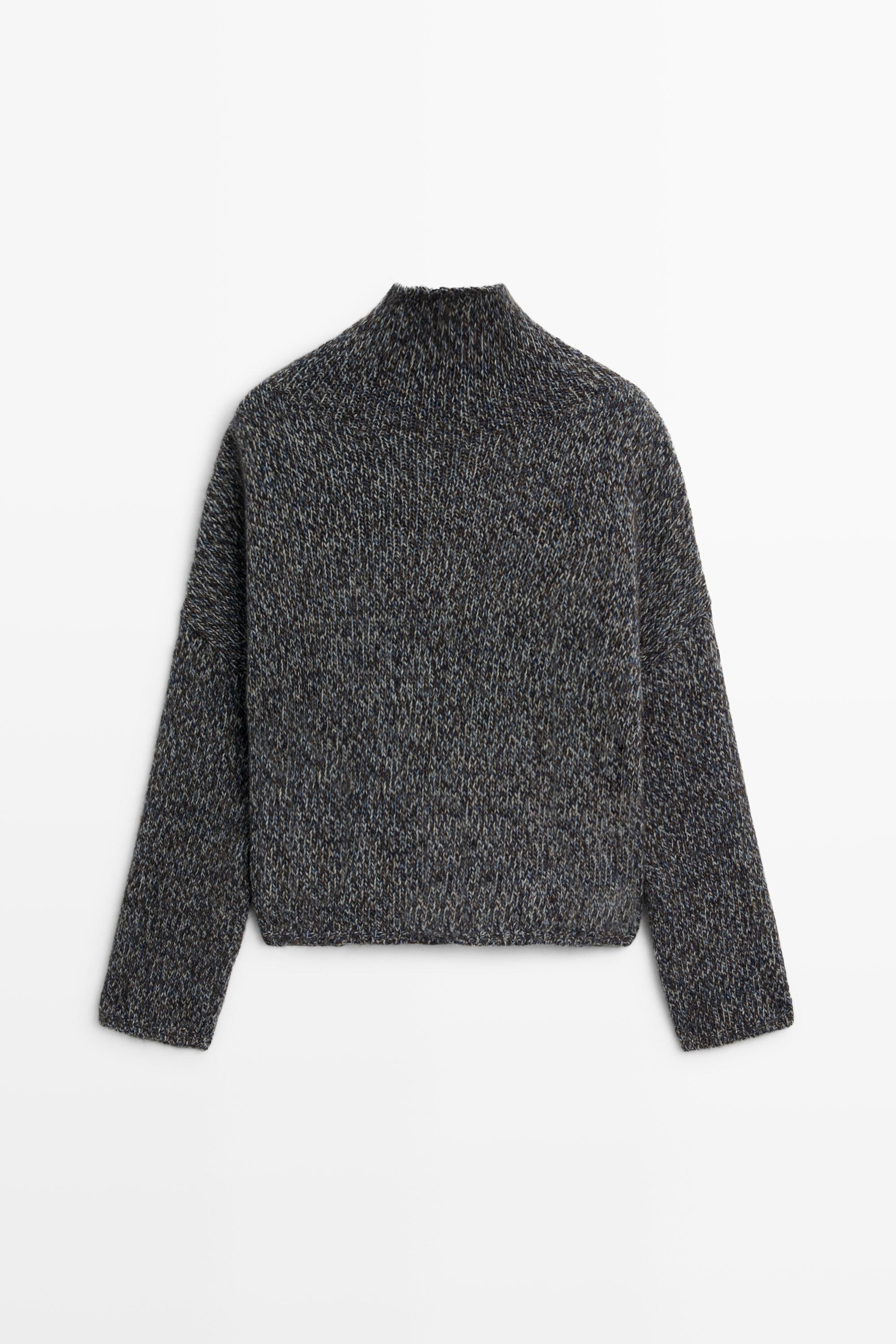 100% wool mouliné knit sweater