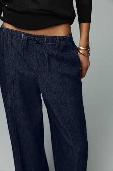 Z1975 HIGH-WAIST WIDE-LEG JOGGER JEANS - Blue by Zara