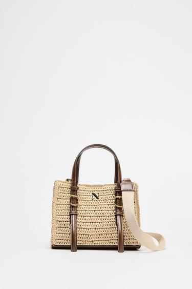 BOLSO MINI SHOPPER CUERPO TRENZADO - Beige claro de Zara