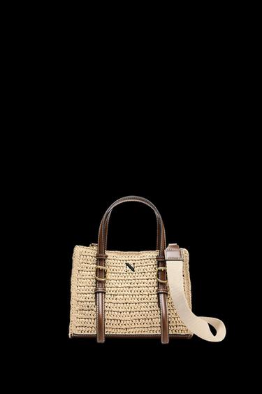BOLSO MINI SHOPPER CUERPO TRENZADO - Beige claro de Zara