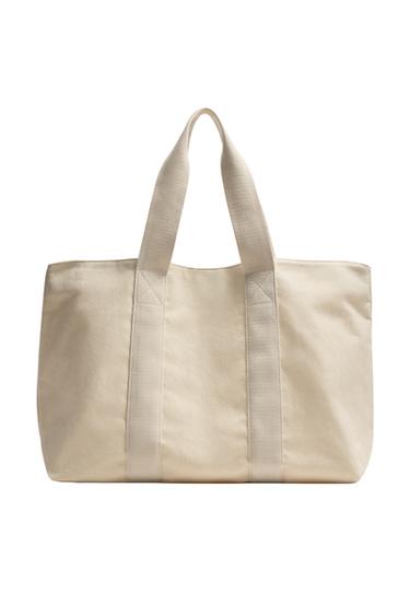 FABRIC TOTE BAG - Ecru White by Zara